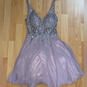 Dancing Queen Lavender V-Neck A-Line Cocktail Dress Size XS [Prom]